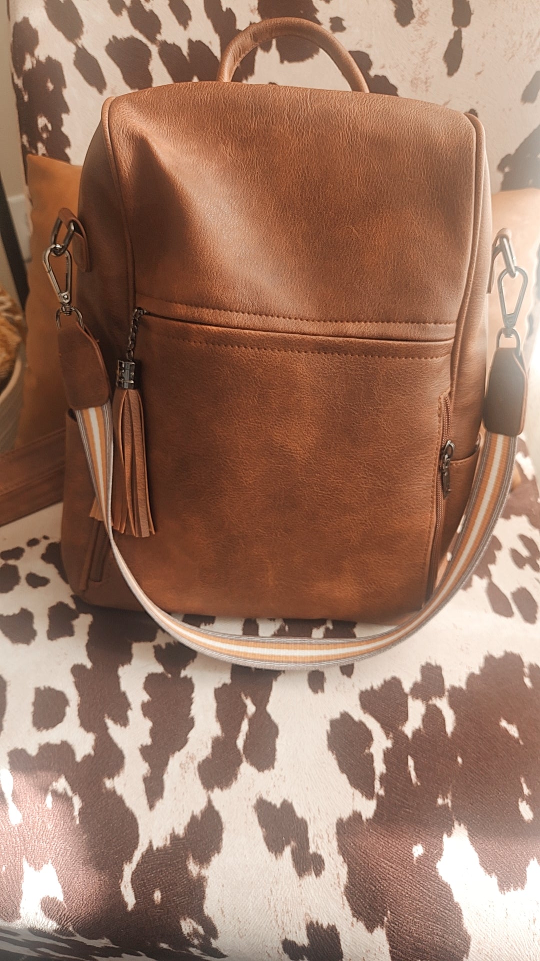 Leather Womens Backpack Computer Work Bag