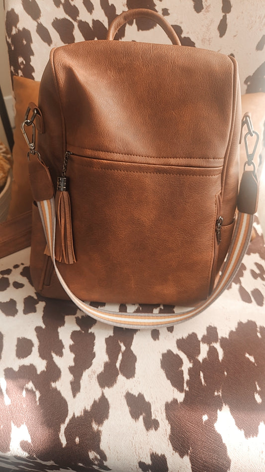 Leather Womens Backpack Computer Work Bag