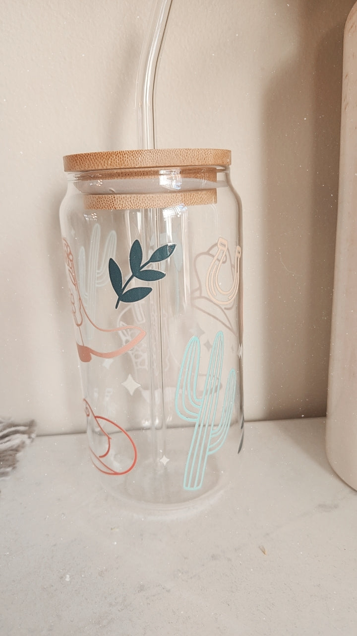 H&R glass tumbler