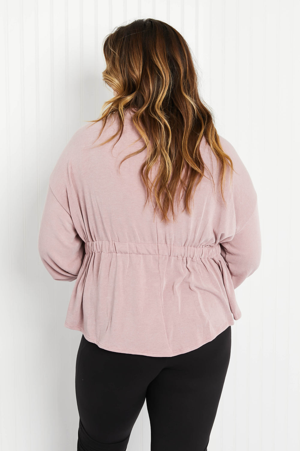 Emerald Collection City Views Peplum-Back Balloon Sleeve Top