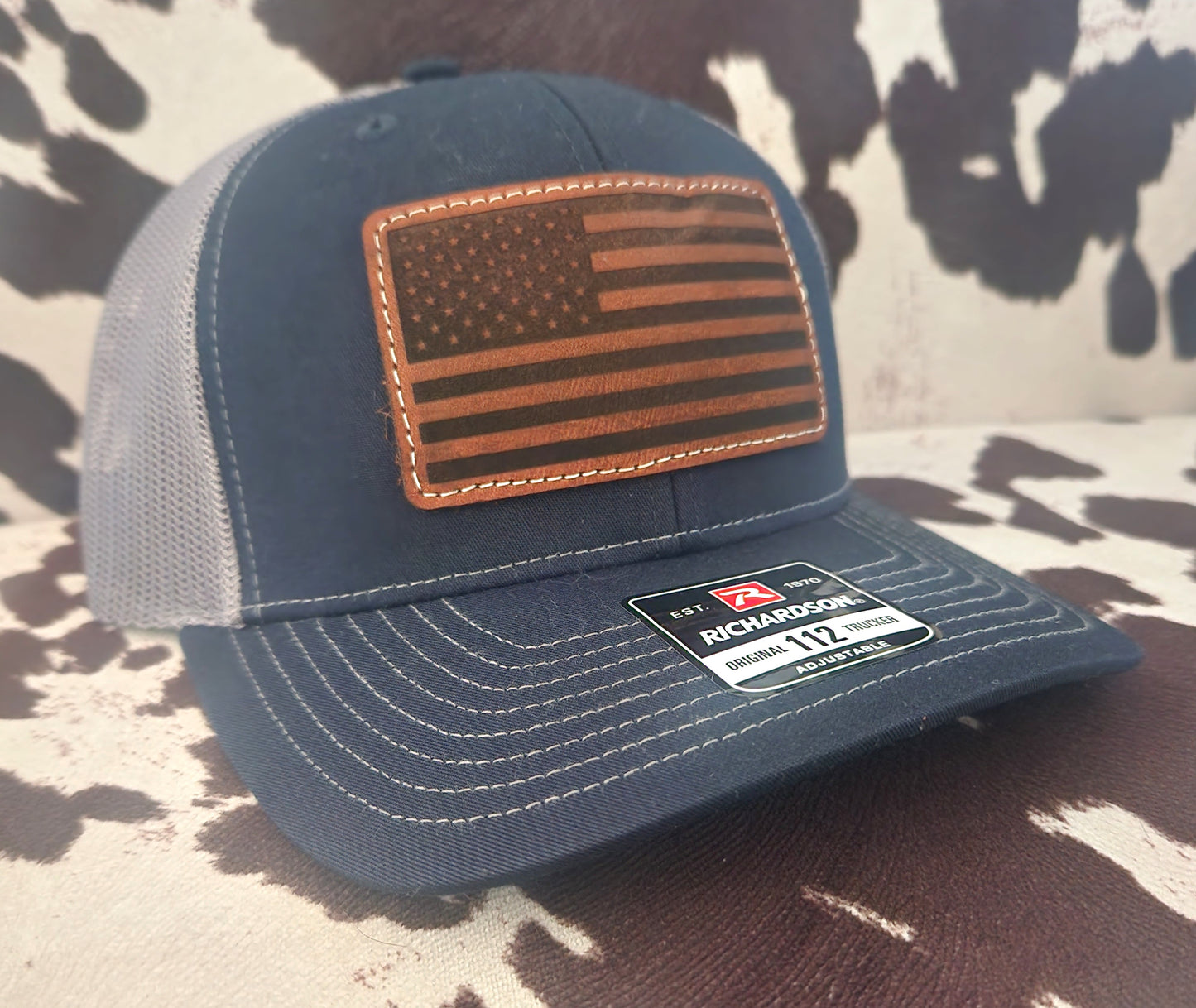 American Flag Leather Patch Hat