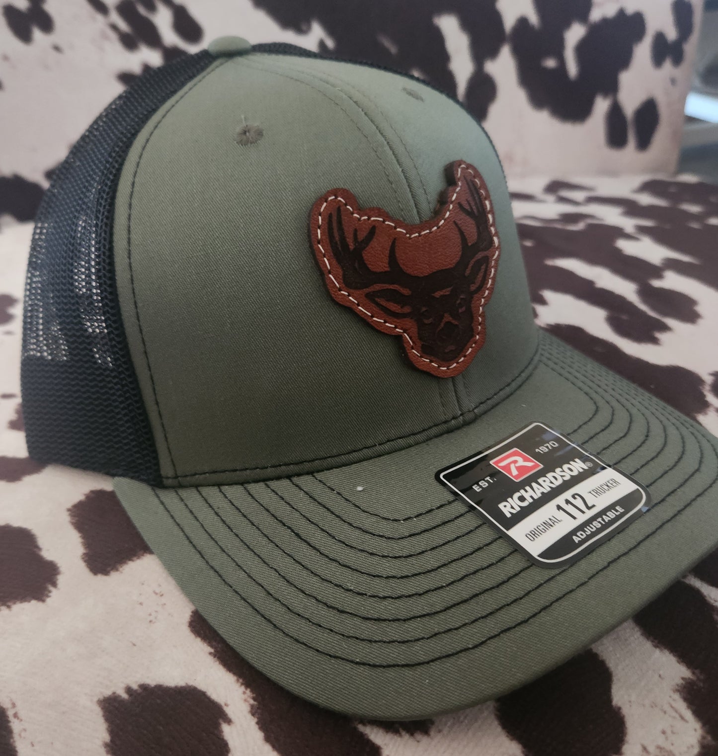 Deer Head Leather Patch Hat