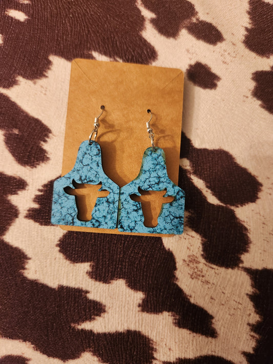 Show Tag Steer Earrings