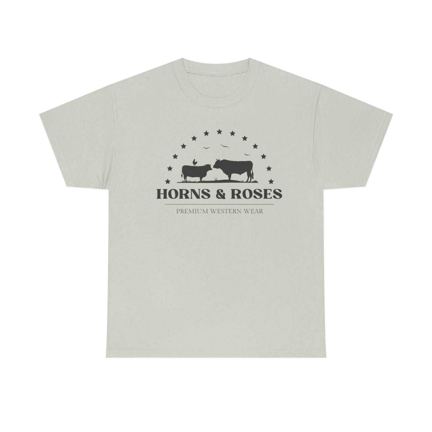 Horns and Roses Unisex Heavy Cotton Tee