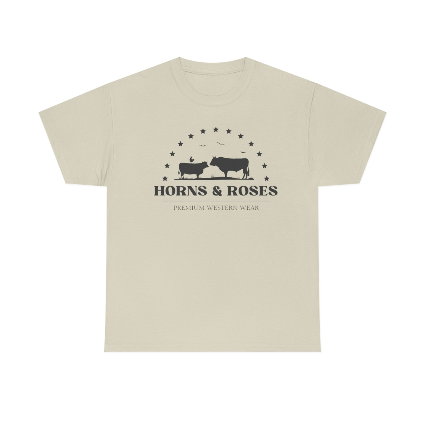 Horns and Roses Unisex Heavy Cotton Tee