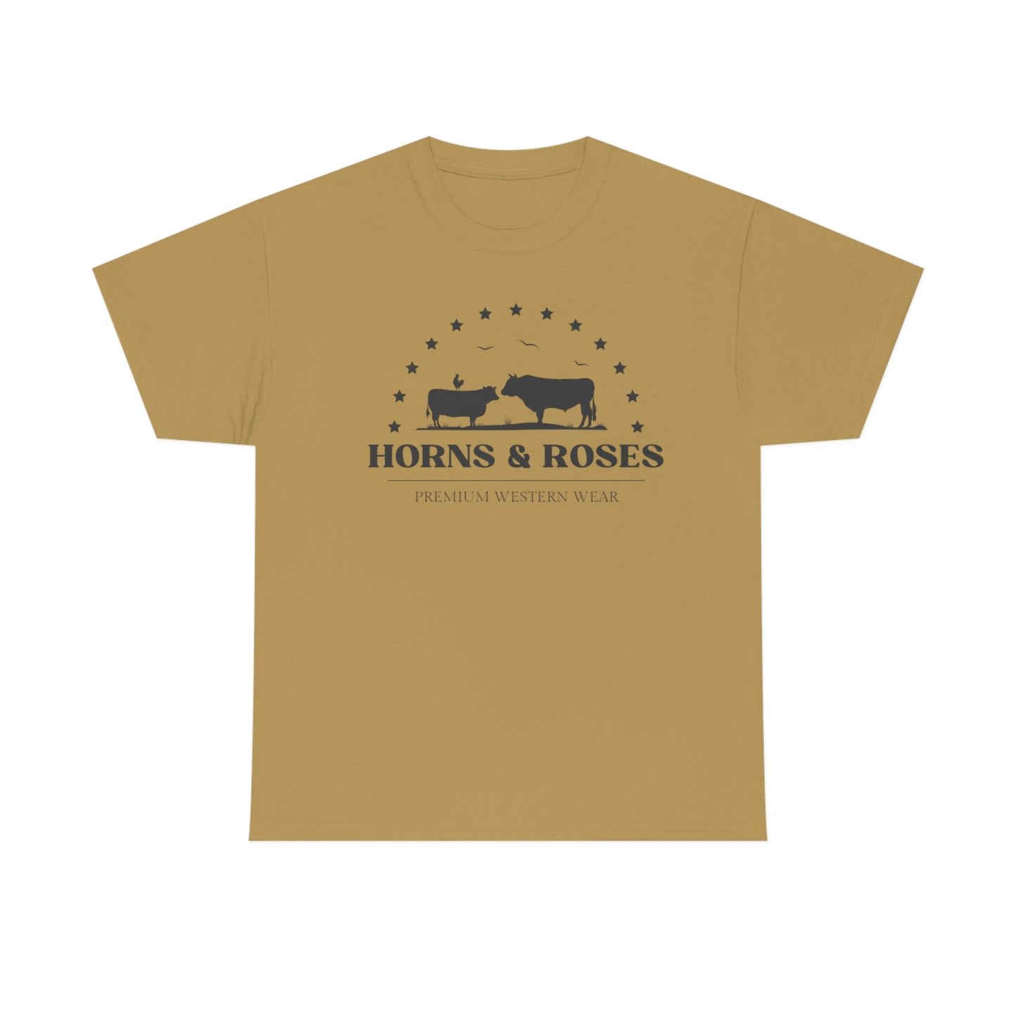Horns and Roses Unisex Heavy Cotton Tee