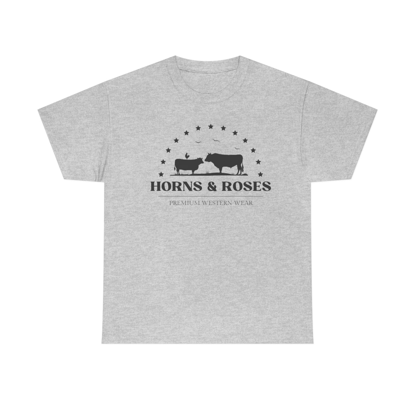 Horns and Roses Unisex Heavy Cotton Tee