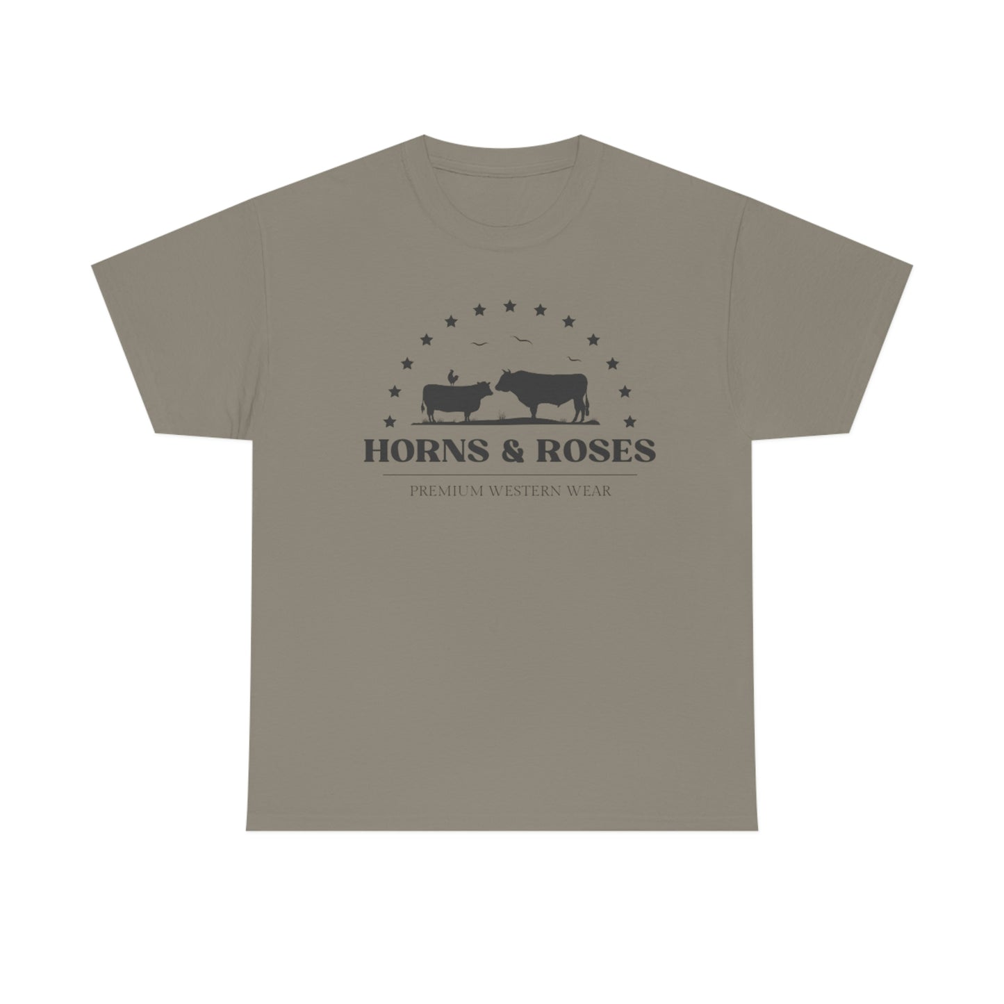Horns and Roses Unisex Heavy Cotton Tee