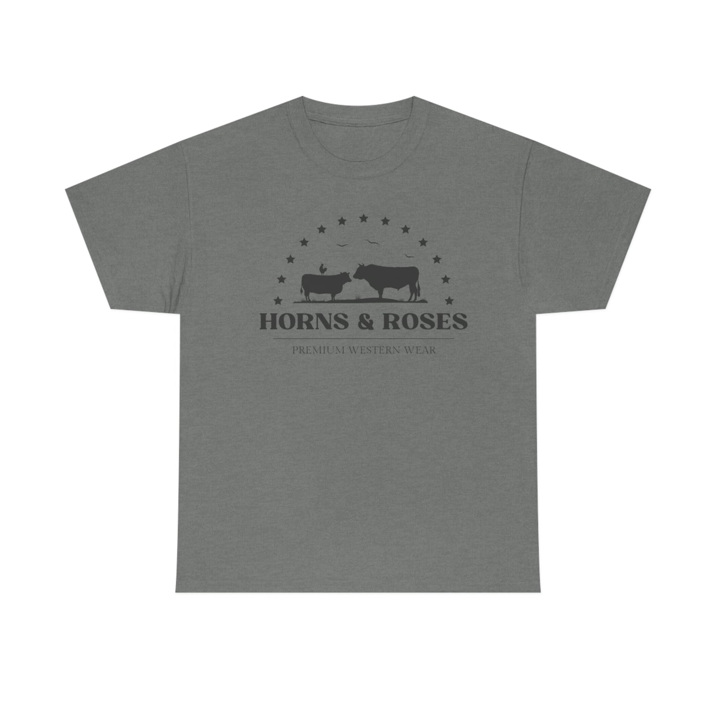 Horns and Roses Unisex Heavy Cotton Tee
