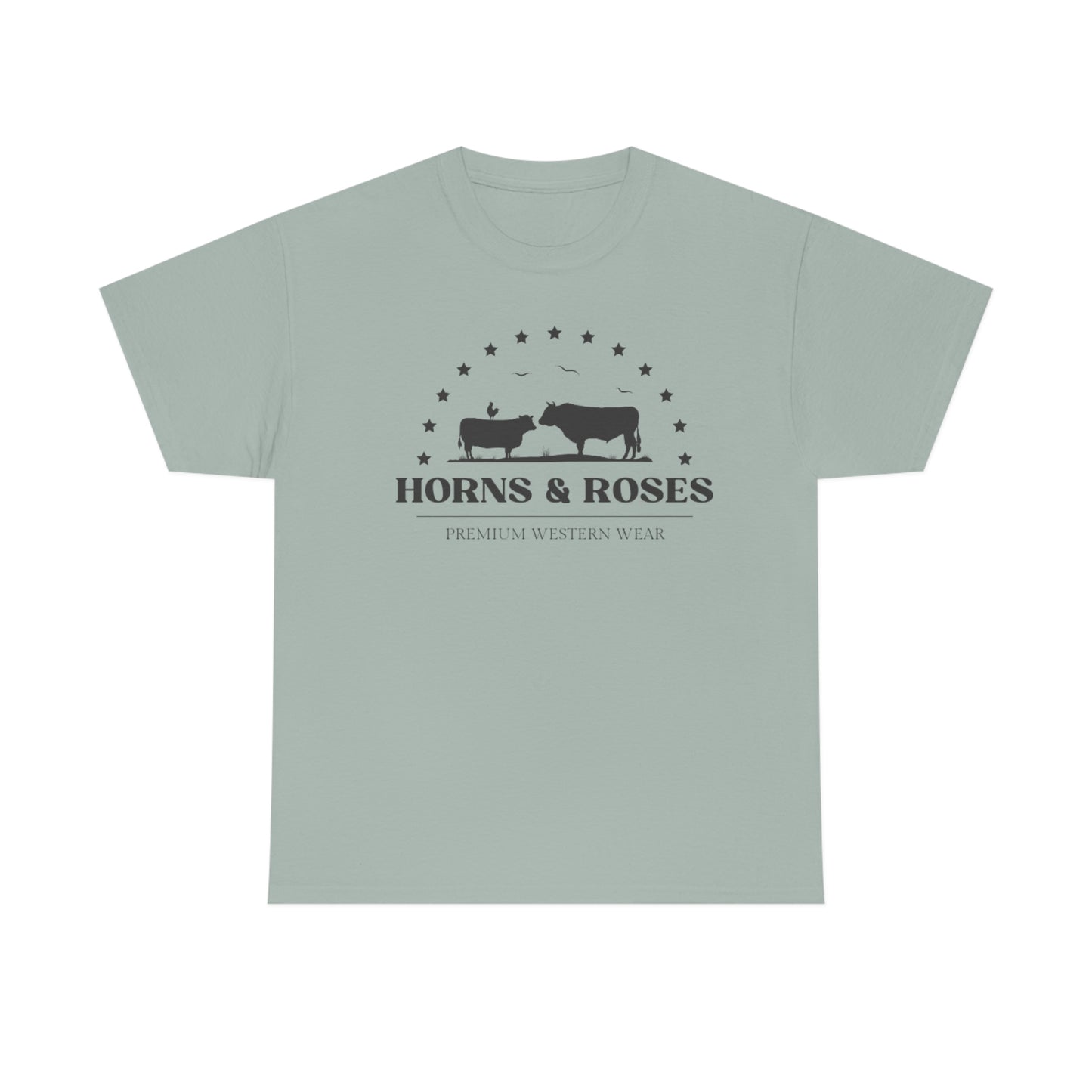 Horns and Roses Unisex Heavy Cotton Tee