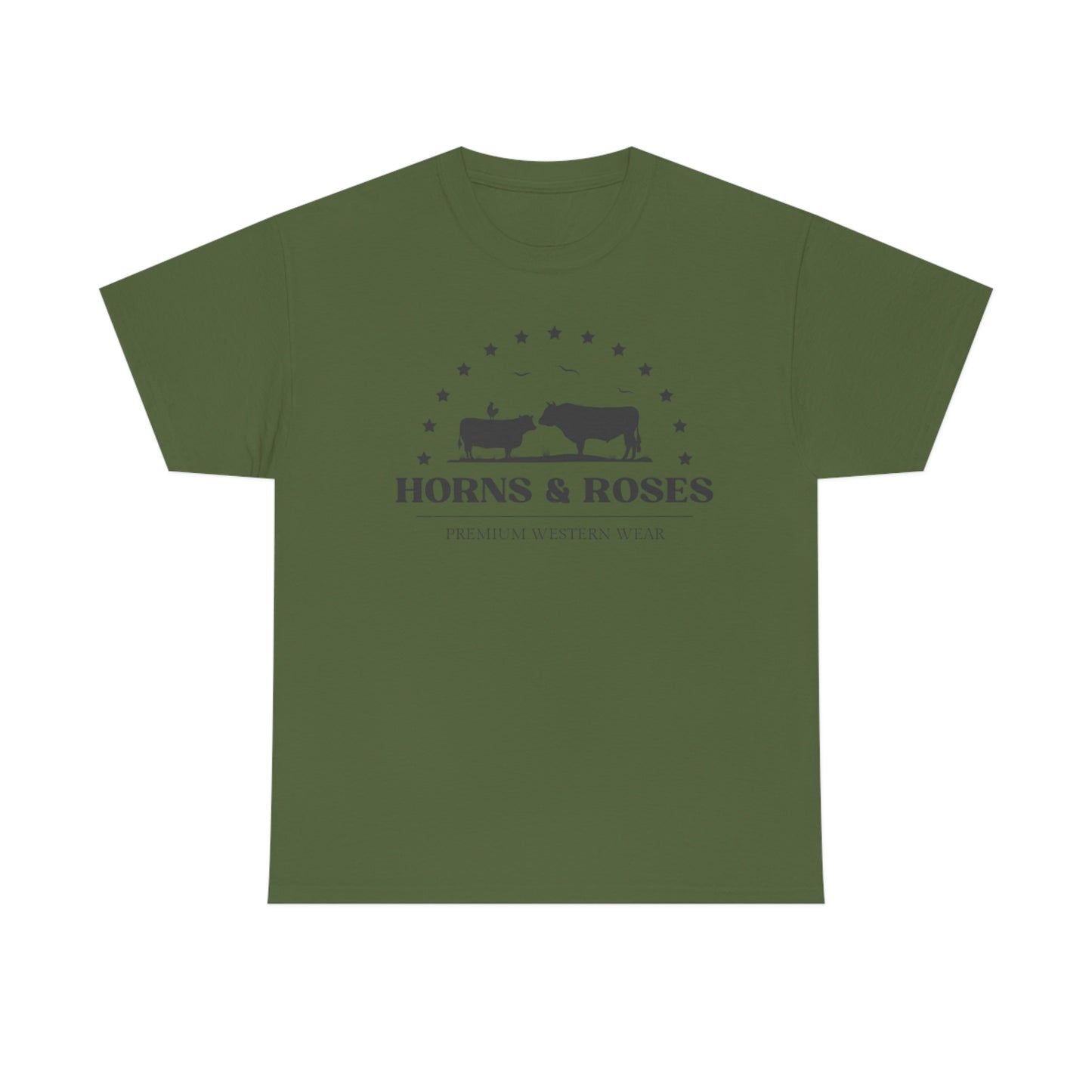 Horns and Roses Unisex Heavy Cotton Tee
