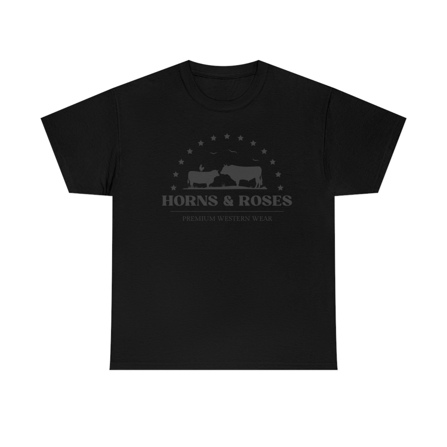 Horns and Roses Unisex Heavy Cotton Tee
