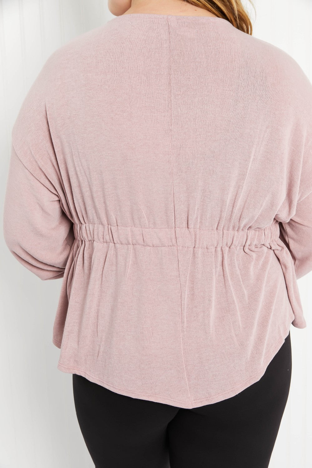 Emerald Collection City Views Peplum-Back Balloon Sleeve Top