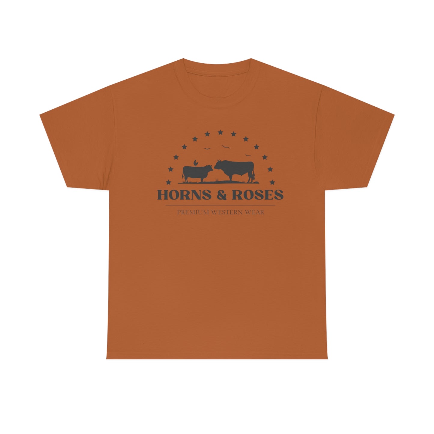 Horns and Roses Unisex Heavy Cotton Tee