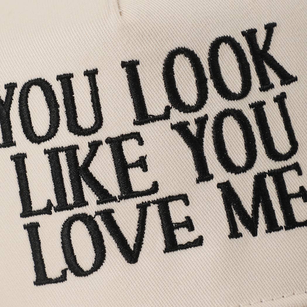 You Look Like You Love Me Embroidered Animal Print Trucker : BLKBL / One Size