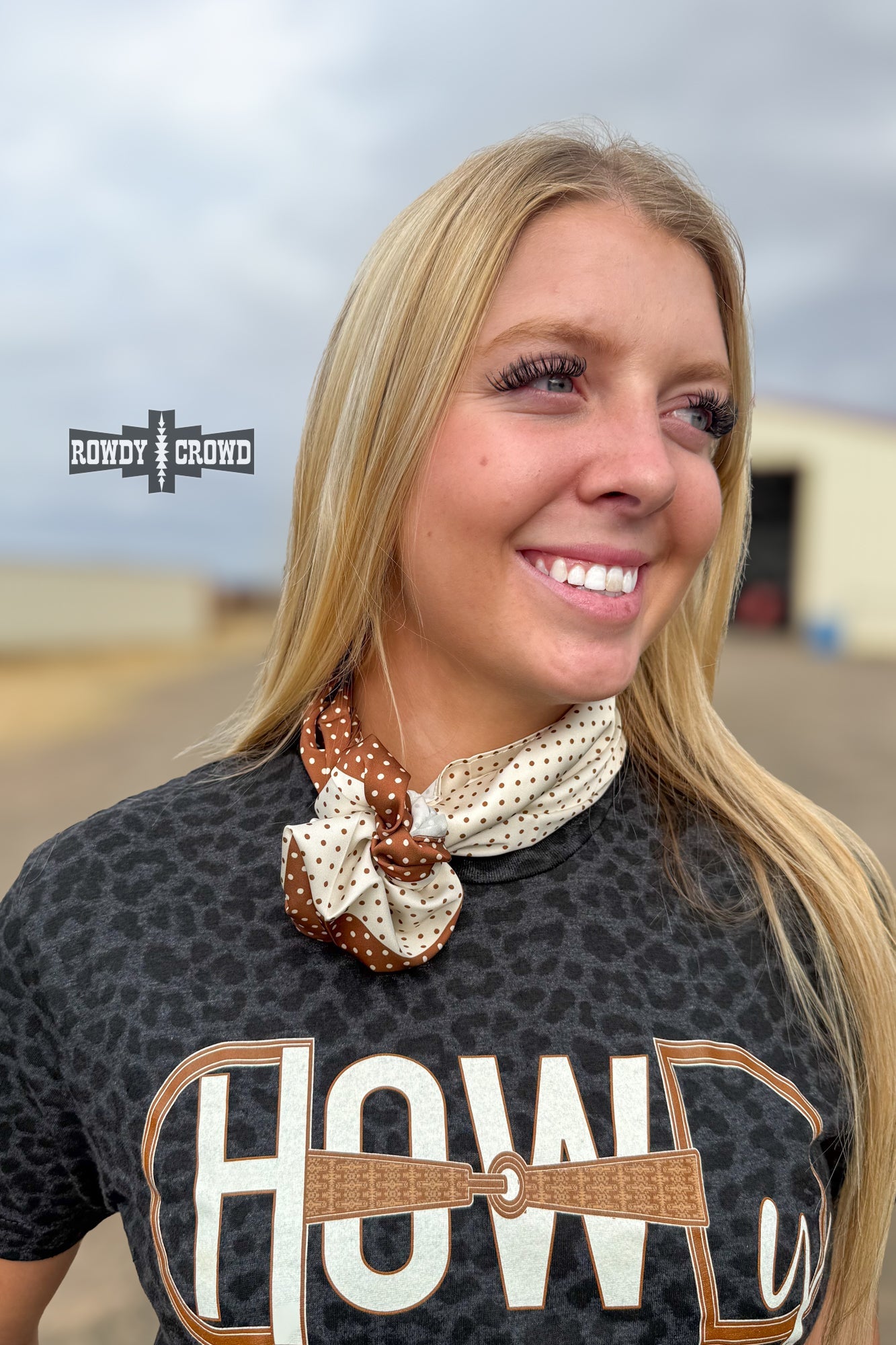 SMALL Polka Dot Coffee Wild Rag