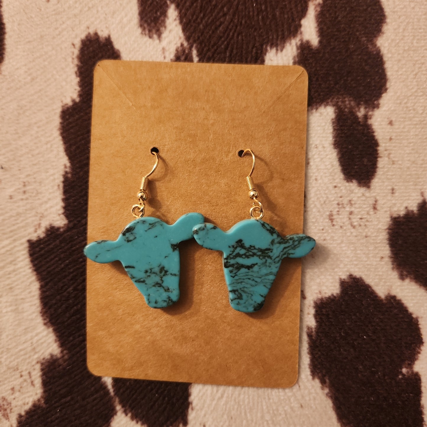 Turquoise Bull Earrings