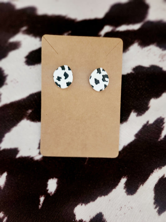 Cow Print Studs