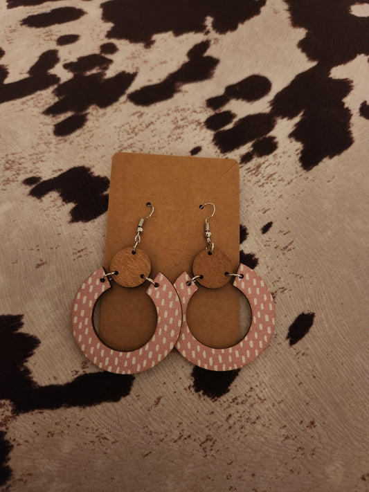 Wooden Speck Drop Earrings