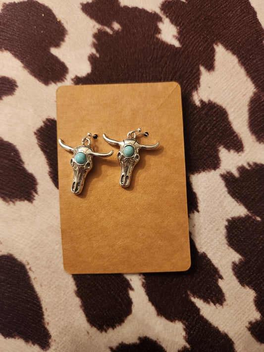 Turquoise Bull Earrings