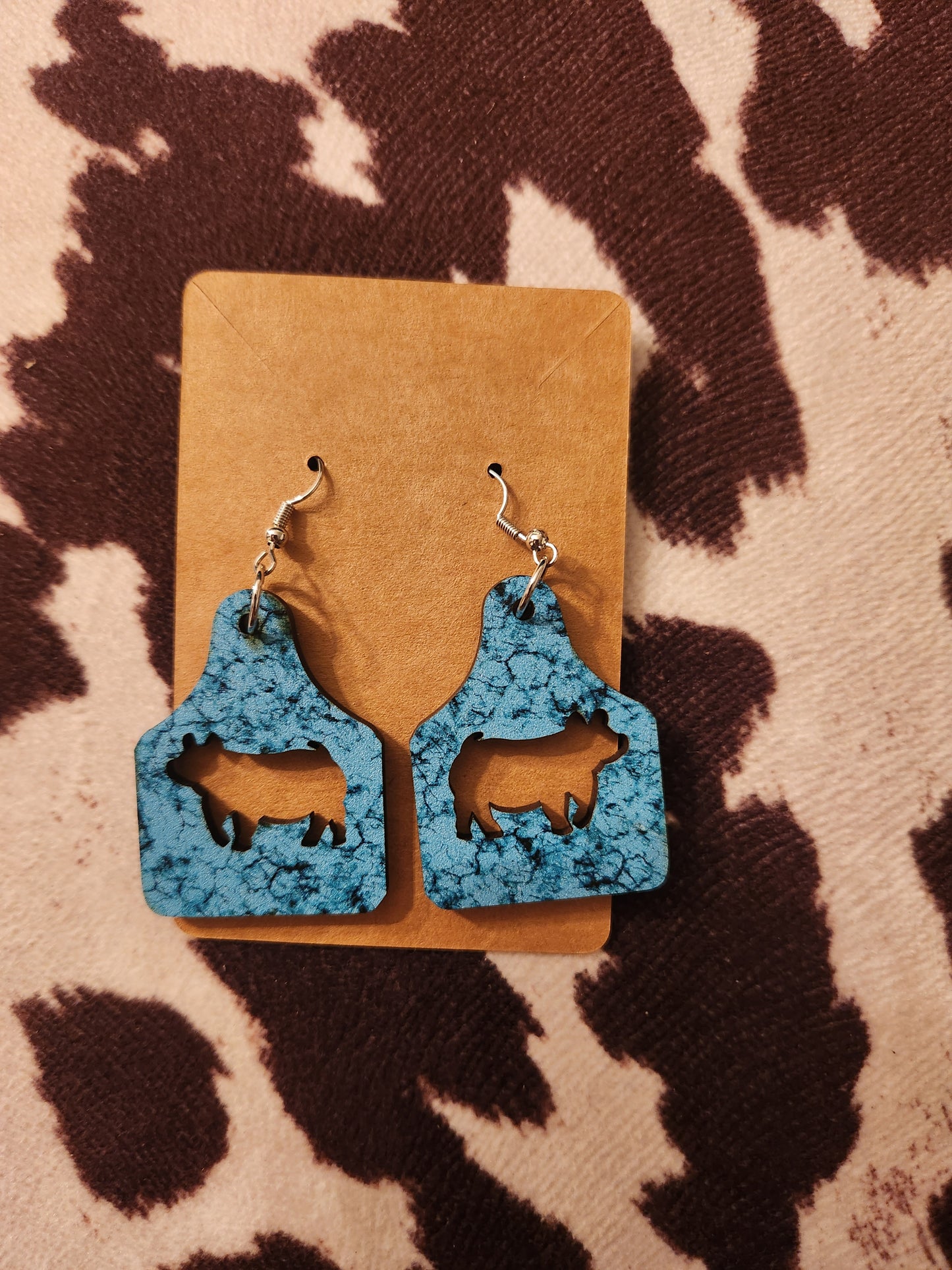 Show Tag Pig Earrings