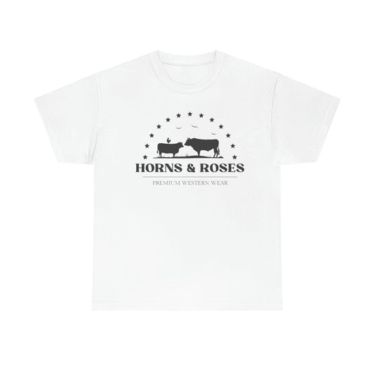Horns and Roses Unisex Heavy Cotton Tee
