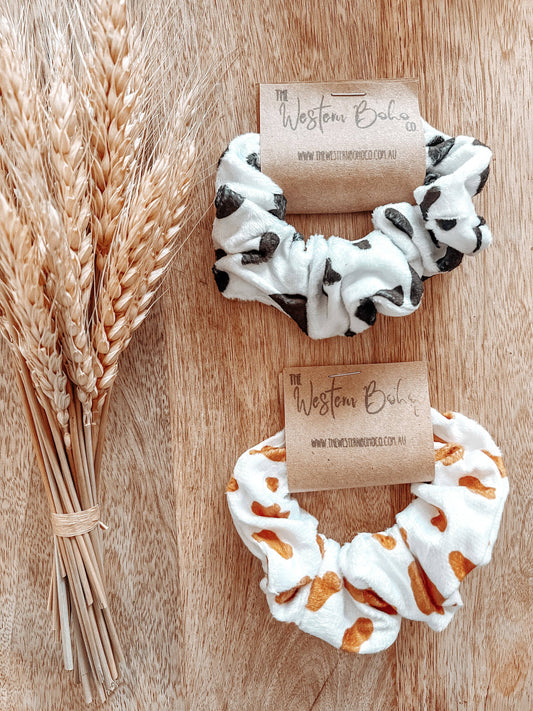 Cow Print Scrunchie